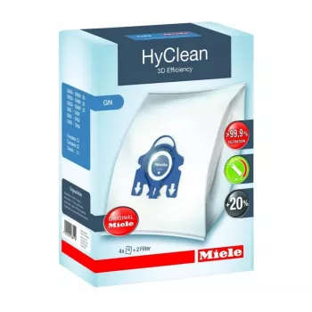 Miele GN HyClean Pure Staubsaugerbeutel-Pack, 4 Beutel + 2 Filter, 99,9% Filtration, für S4000/S5000/S6000/S8000/C1/C2/C3