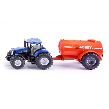 SIKU FARMER New Holland mit Abbey Güllefass 1:32 Maßstab Traktor und Anbaugeräte-Set