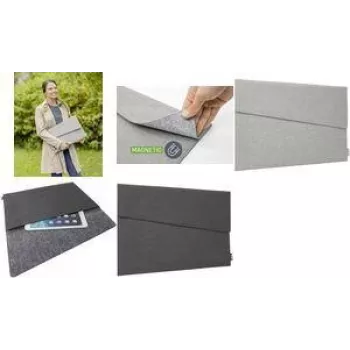 SIGEL BA503 Laptop- und Tablet-Hülle bis 15,6 Zoll, Grau, recyceltes PET