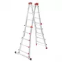 Hailo M80 4x5 Sprossen Mehrzweck-Kombinationsleiter, Aluminium, 20 Sprossen, 150 kg, EN 131 Professional