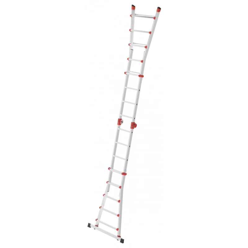 Hailo M80 4x5 Sprossen Mehrzweck-Kombinationsleiter, Aluminium, 20 Sprossen, 150 kg, EN 131 Professional