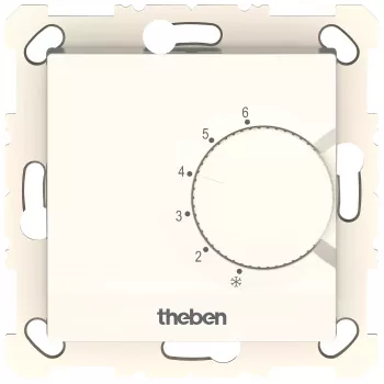 THEBEN RAMSES 741 S elektronischer Unterputz-Raumthermostat, Drehknopf, 230 V, 10 A, Reinweiß