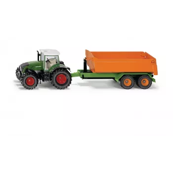 SIKU Farmer Fendt 939 Vario mit Hooklift-Fahrgestell und Abrollmulde - Maßstab 1:50, Die-Cast-Metallspielzeug