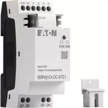 Eaton easyE4 DC 8TE1 Digital-I/O-Erweiterungsmodul, 4DI/4DO, 24V DC, Transistor PNP