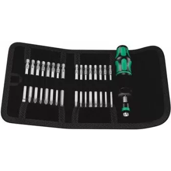 Wera Kraftform Kompakt 60 Torque Multi-Bit Ratschen-Schraubendreher-Set, 17-teilig, 1/4 inch Sechskant-Bits, Rapidaptor-Schnellwechsel-Spannfutter, Hex-Plus, Falt-Etui