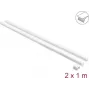 Delock Selbstklebender Kabelkanal mit Schiebedeckel 24 x 14 mm inkl. Verbinder - 1 m Länge, 2er-Pack, Weiß