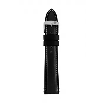Zeppelin Echtleder Uhrarmband Schwarz 20mm