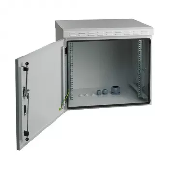 EFB 19 inch Wandgehäuse 9U Tiefe 450mm IP55 vormontiert RAL7035 Grau