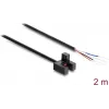 Delock Gabellichtschranke 5 mm Typ F mit 4 offenen Kabelenden NPN Light-ON/Dark-ON umschaltbar 2 m