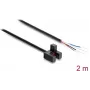 Delock Gabellichtschranke 5 mm Typ F mit 4 offenen Kabelenden NPN Light-ON/Dark-ON umschaltbar 2 m