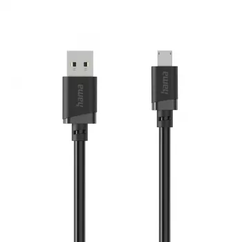 Hama USB-A auf Micro-USB Kabel, 2 m, Schwarz
