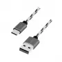 LogiLink USB 2.0 Type-C 3er-Kabel-Set, USB-C Stecker auf USB-A Stecker, Aluminiumgehäuse, Nylon geflochten, Weiß/Schwarz