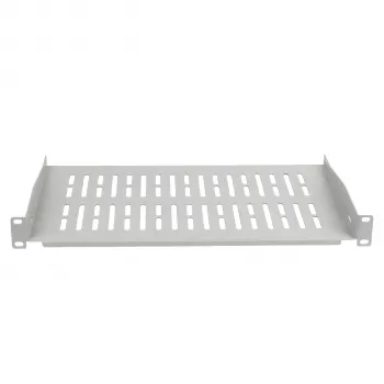 EFB Elektronik 19 inch 1U Festes Regal, 350 mm tief, 10 kg Belastung, Lichtgrau RAL 7035