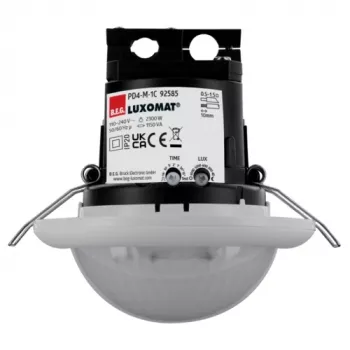 BEG LUXOMAT PD4-M-1C-DE Deckenbündiger PIR-Präsenzmelder, 230 V, 2300 W, Weiß