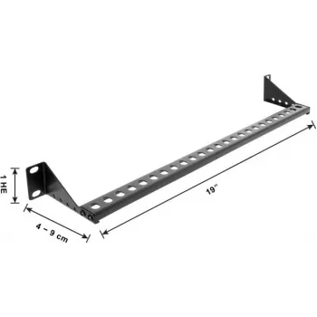 Delock 19 inch 1U Kabelmanagement-Panel mit verstellbarer Tiefe 40-90 mm, Schwarz