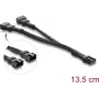 Delock Y-Fan-Kabel 1 x 4-Pin-PWM-Buchse auf 2 x 4-Pin-PWM-Stecker mit Geflechtschlauch 13,5 cm Schwarz