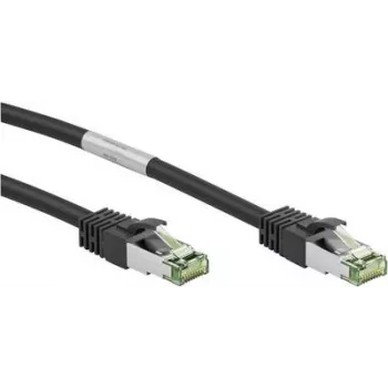 Wentronic Goobay CAT 8.1 S/FTP (PiMF) Patchkabel, 10 m, Schwarz, LSZH halogenfrei, Kupfer AWG 24