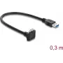 Delock USB 5 Gbps Kabel USB Typ-A Stecker auf USB Micro-B Stecker Schraubverriegelung 90° nach oben abgewinkelt 0,3 m Schwarz