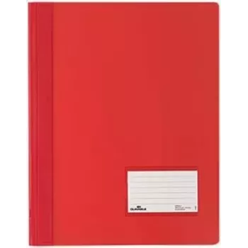 DURABLE DURALUX Extra breite A4-Schnellhefter, rot-transluzentes PVC (Packung mit 25)