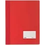 DURABLE DURALUX Extra breite A4-Schnellhefter, rot-transluzentes PVC (Packung mit 25)