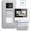 ABB Welcome Basic 2-Draht Video-Türsprechanlagen-Set für Zweifamilienhaus, 4,3-Zoll-Monitor, Weiß