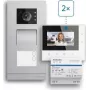 ABB Welcome Basic 2-Draht Video-Türsprechanlagen-Set für Zweifamilienhaus, 4,3-Zoll-Monitor, Weiß
