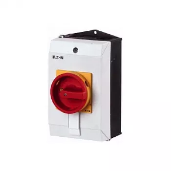 Eaton T0-2-1/I1/SVB Hauptschalter, 20 A, 3-polig, Aufputzmontage, Not-Aus, Rot/Gelb