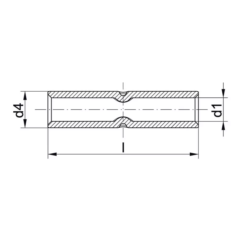 KLAUKE 28R Kupfer-Kerbverbinder für 95 mm² Kabel, DIN 46235, E-Cu