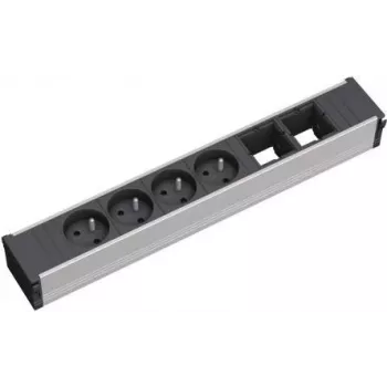 Bachmann CONI 4xUTE 2xABD Stromverteilungseinheit, 4 Universalsteckdosen, 2 USB-Ladeanschlüsse, Schwarz
