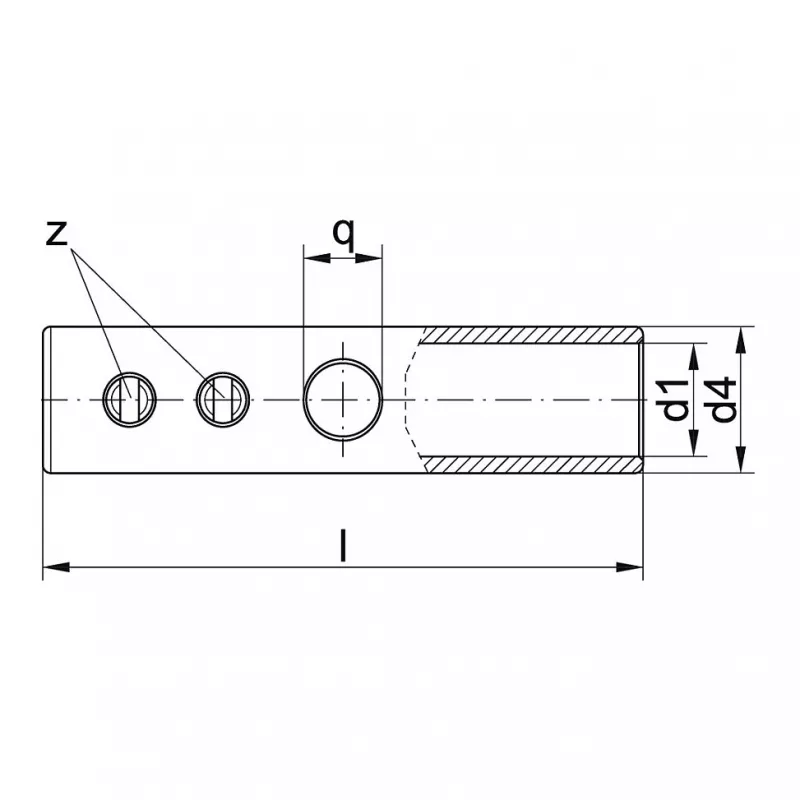Klauke 553R Rohr-Schraubverbinder, 16 mm², Lötloch, Messing, verzinnt