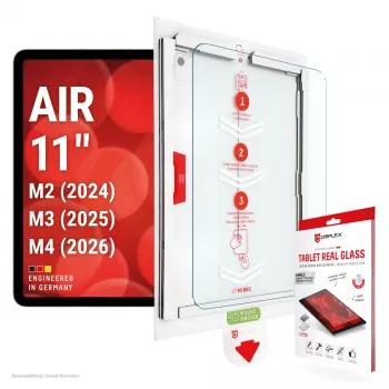 DISPLEX Tablet Real Glass Displayschutzfolie für iPad Air 11 Zoll (2024/2025/2026) - Gehärtetes Glas, 9H, HD klar
