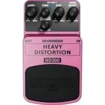 Behringer HD300 Heavy Distortion Effektpedal für E-Gitarre - Ultra-kompakt, 9V DC, Buffered Bypass, Schwarz