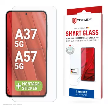 DISPLEX Smart Glass Displayschutz für Samsung Galaxy A37 5G / A57 5G – 9H gehärtetes Glas, ultraklar, blasenfrei