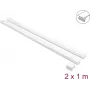 Delock selbstklebender Kabelkanal mit Schiebedeckel 40 x 19 mm, Verbindungsstück, 1 m, 2er-Pack, Weiß