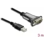 Delock USB 2.0 Typ-A auf RS-232 serielles Adapterkabel mit DB9-Stecker und Schraubmuttern, 3 m