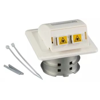 EFB Elektronik FTTH-OUTLET-LC-OM3 Unterputz Glasfaser-Wandanschluss, 2x LC-Duplex OM3 Multimode, Reinweiß