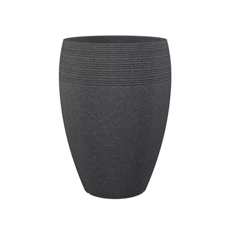 Emsa Landhaus Blumentopf 283/65 Schwarz-Granit D47 – 47 cm runder Pflanztopf, 38 L, UV- und frostbeständig, Innen-/Außenbereich