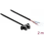 Delock 5 mm Gabel-Lichtschranke Typ K mit 4 offenen Kabelenden, NPN, Hell-/Dunkelschaltung, 2 m