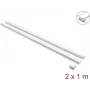 Delock Selbstklebender Kabelkanal mit Schiebedeckel 30 x 14 mm inkl. Verbinder - 1 m, 2er-Pack, Weiß