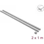 Delock Selbstklebender Kabelkanal mit Schiebedeckel 24 x 14 mm, 1 m, 2er-Pack, Grau, inkl. Verbinder