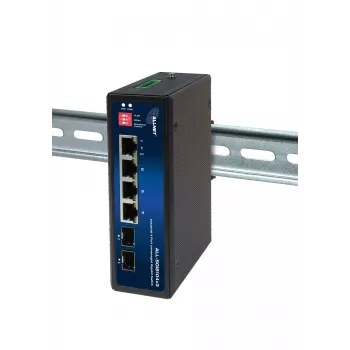 ALLNET ALL-SGI8104v3 Industrial Unmanaged Layer 2 Switch, 6 Port GbE, 4x GbE RJ45, 2x SFP, Lüfterlos, IP40