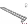 Delock selbstklebender Kabelkanal mit Schiebedeckel 40 x 19 mm inkl. Verbindungsstück - Länge 1 m, 2er-Pack, grau