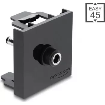 Delock Easy 45 Modul DC 5,5 x 2,1 mm Buchse auf DC 5,5 x 2,5 mm Stecker Adapter Schwarz