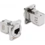 Delock D-Type Modul RJ45 Buchse auf Buchse 90° abgewinkelt Cat.6A Silber