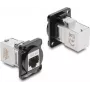 Delock D-Type Modul RJ45 Buchse auf Buchse 90° abgewinkelt Cat.6A Schwarz / Silber