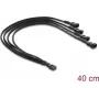 Delock Fan Cable Splitter 1 x 4 Pin PWM Buchse auf Stecker + 3 x 4 Pin Stecker (3 Pins belegt) mit Kabelummantelung 40 cm Schwarz