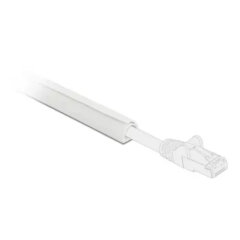 Delock Selbstklebender Kabelkanal mit Schiebedeckel 25 x 10 mm, 1 m, 5er-Pack, Weiß