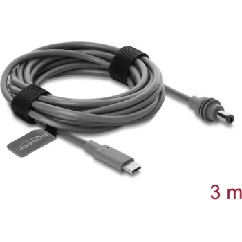 Delock USB Type-C™ auf DC 5,5 x 2,1 mm Stromkabel für Starlink Mini, 3 m, Grau