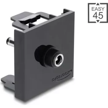 Delock Easy 45 Modul DC 5,5 x 2,5 mm Buchse auf DC 5,5 x 2,1 mm Stecker Schwarz