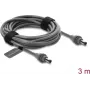 Delock 91824 DC 5,5 x 2,1 mm auf DC 5,5 x 2,1 mm Stromkabel für Starlink Mini, 3 m, Grau
